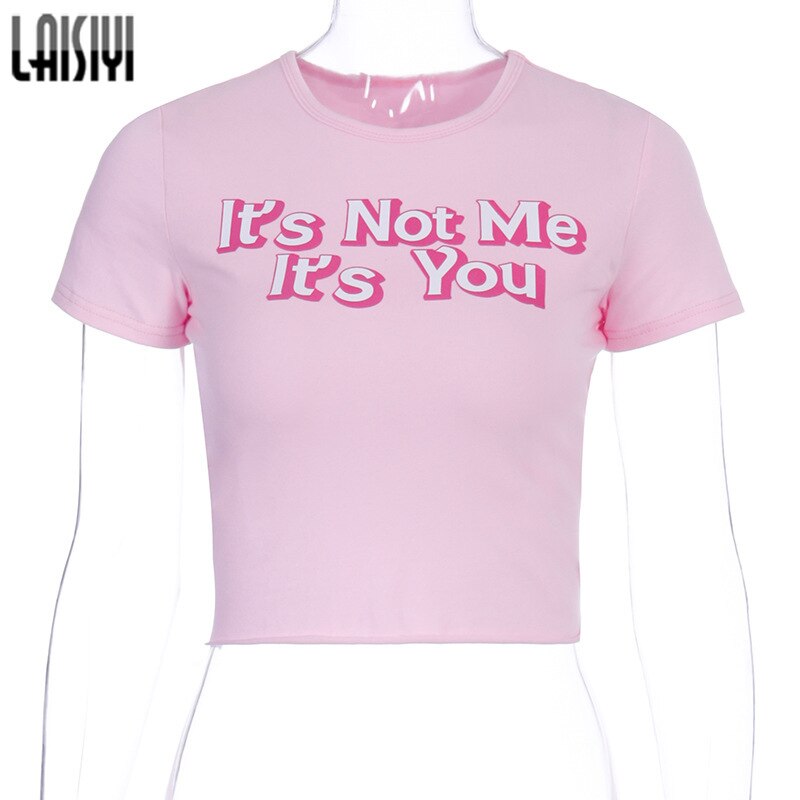 Cute Cartoon Prited T-Shirts Funny Devil Child Print Crop Top 90s Girls Tee Shirt Summer Khaki Short Sleeve Tees Streetwear 2022