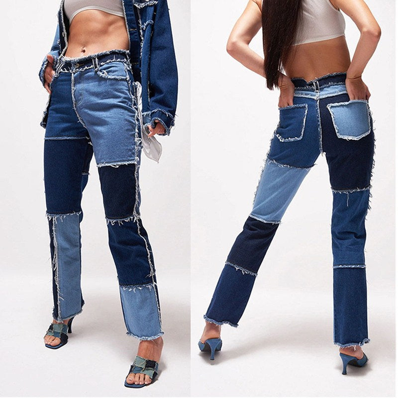 Straight Jeans- Patch Style