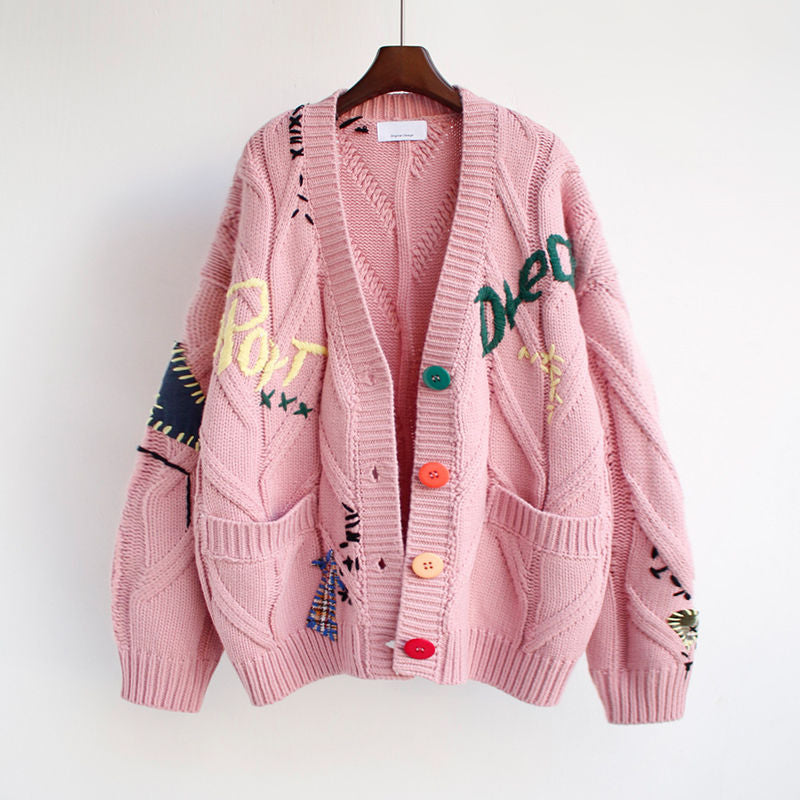 Letter Trend Cardigan