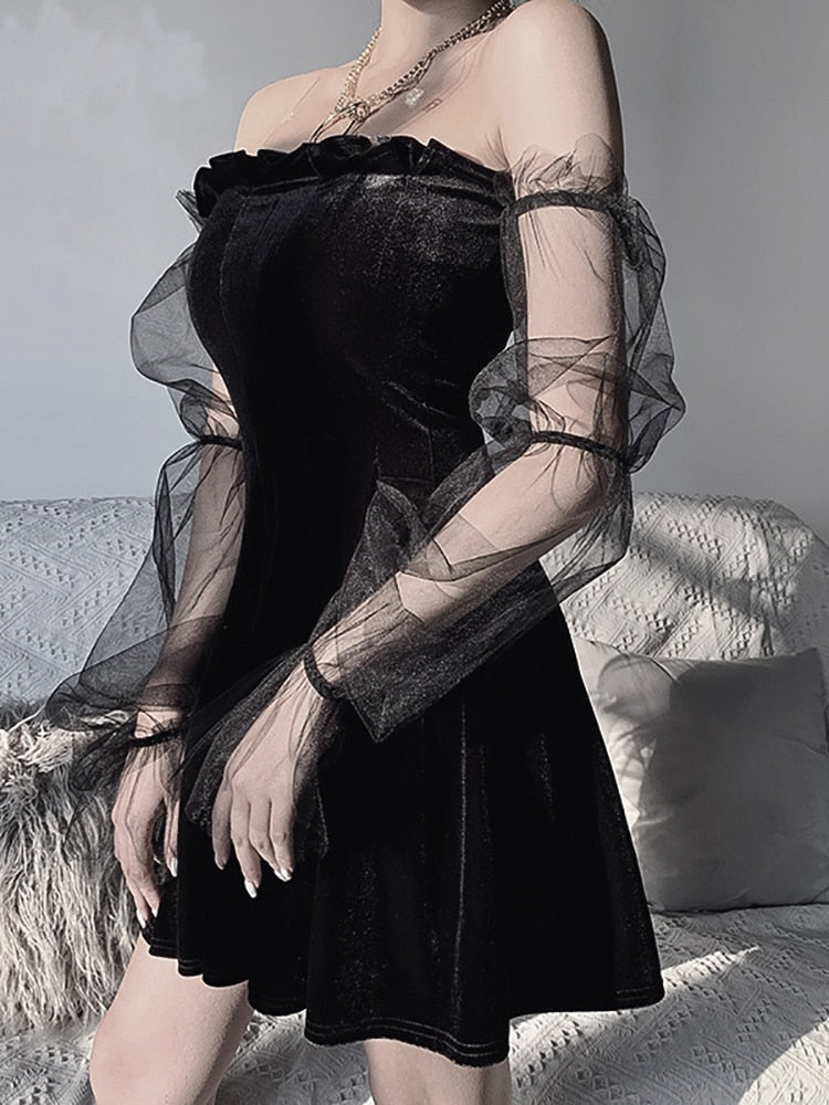 Dark Mesh Vintage Dress