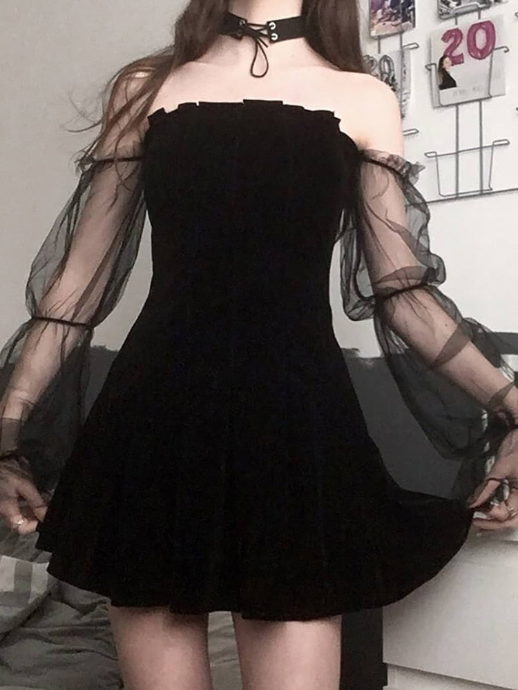 Dark Mesh Vintage Dress