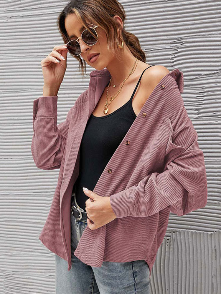 Spring Autumn Corduroy Jacket Woman Long Shirt Jacket Women Button Coat Jackets Women Fashion Overshirt Loose Coat Female 2023