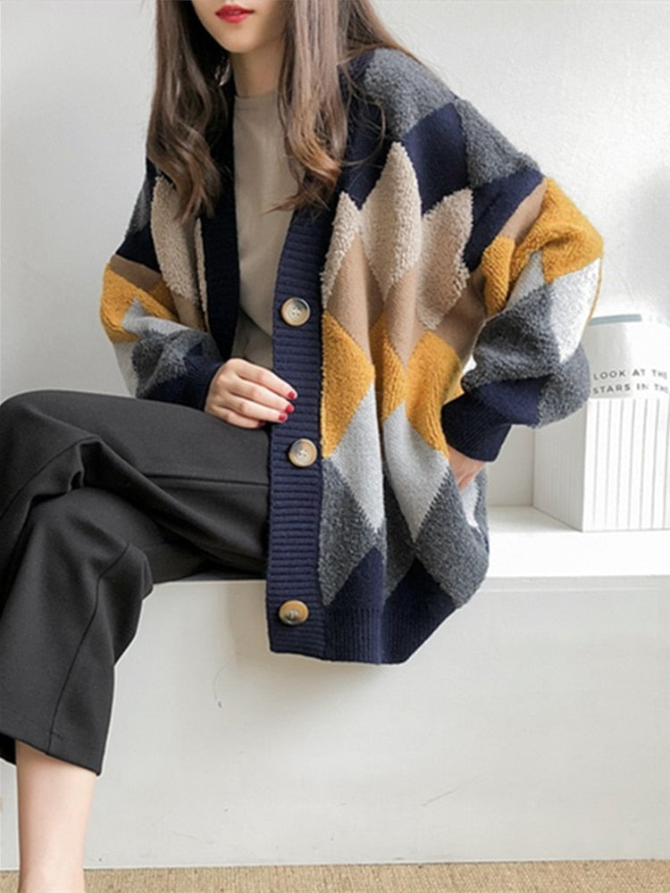 Checkered Oversized Sweater